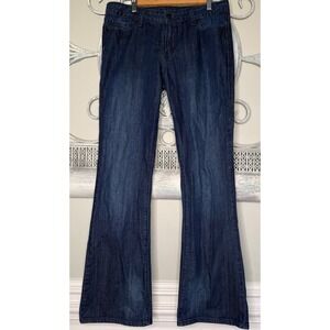 Levis 553 Mid Rise Bootcut Jeans Dark Wash Indigo Blue Stretch Denim Womens 12